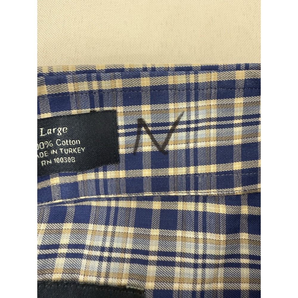 Peter Millar Collection Blue Plaid Long Sleeve Button Front Shirt Mens Size L - Picture 6 of 11